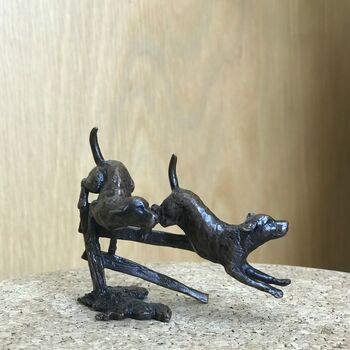 Miniature Bronze Labradors Sculpture 8th Anniversary, 3 of 9