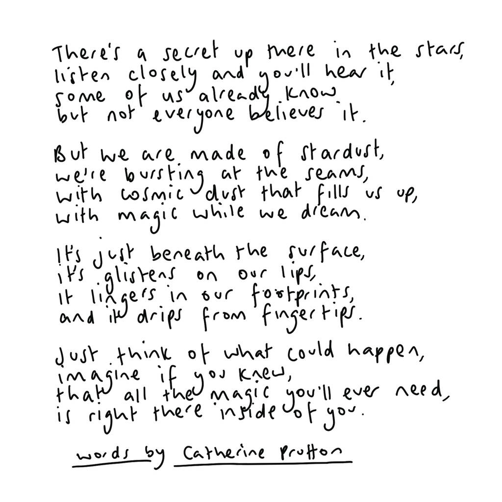 Stardust Original Handwritten Poem By Words By Catherine Prutton 