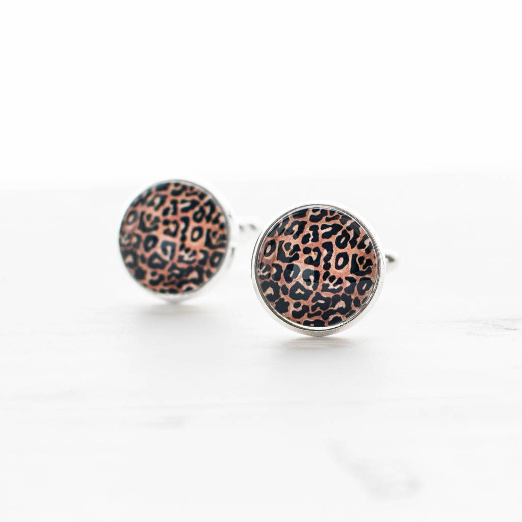 Leopard Print Cufflinks By Juju Treasures