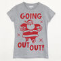 Going Out Out Santa Women's Christmas Slogan T Shirt, thumbnail 7 of 7