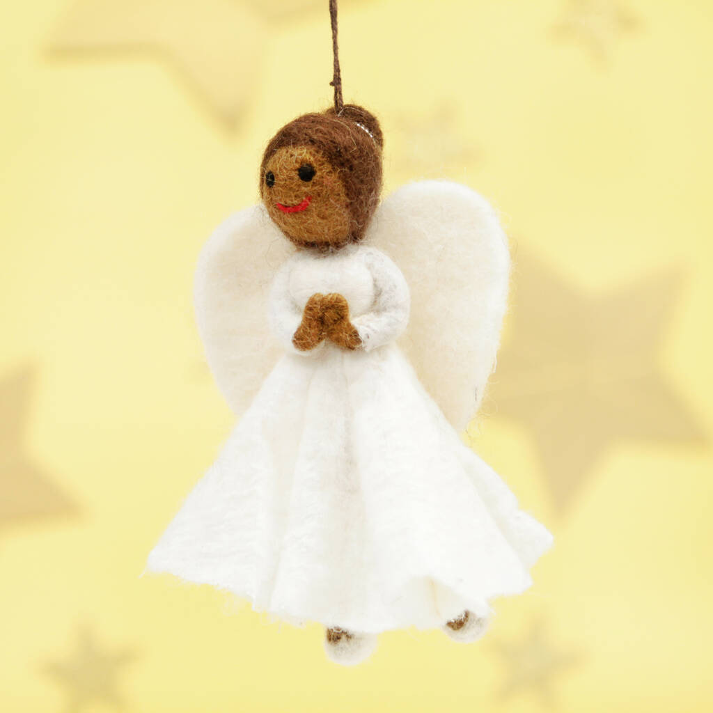 Personalised Felt Christmas Angel Tree Decoration By Postbox Party ...