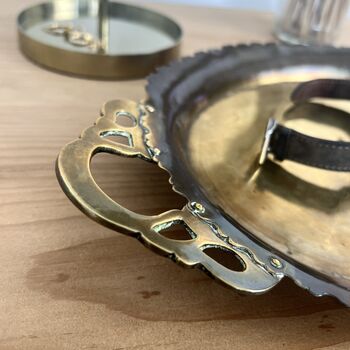 Vintage Brass Tray With Decorative Handles, 2 of 8
