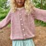 The Kids Hand Knitted Pink Eyelet Cardigan, thumbnail 3 of 4