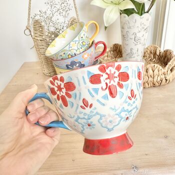 Set Of Four Hand Painted Mediterranean Mugs, 2 of 8