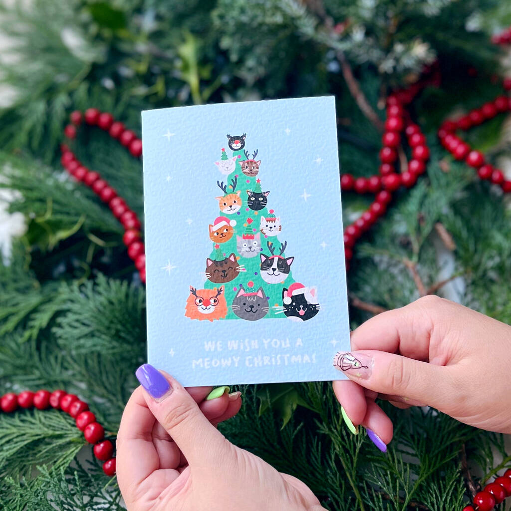 Charity Christmas 'Meowy Christmas' Cat Card