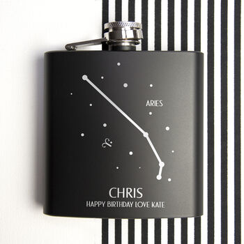 Personalised Star Sign Hip Flask, 11 of 12