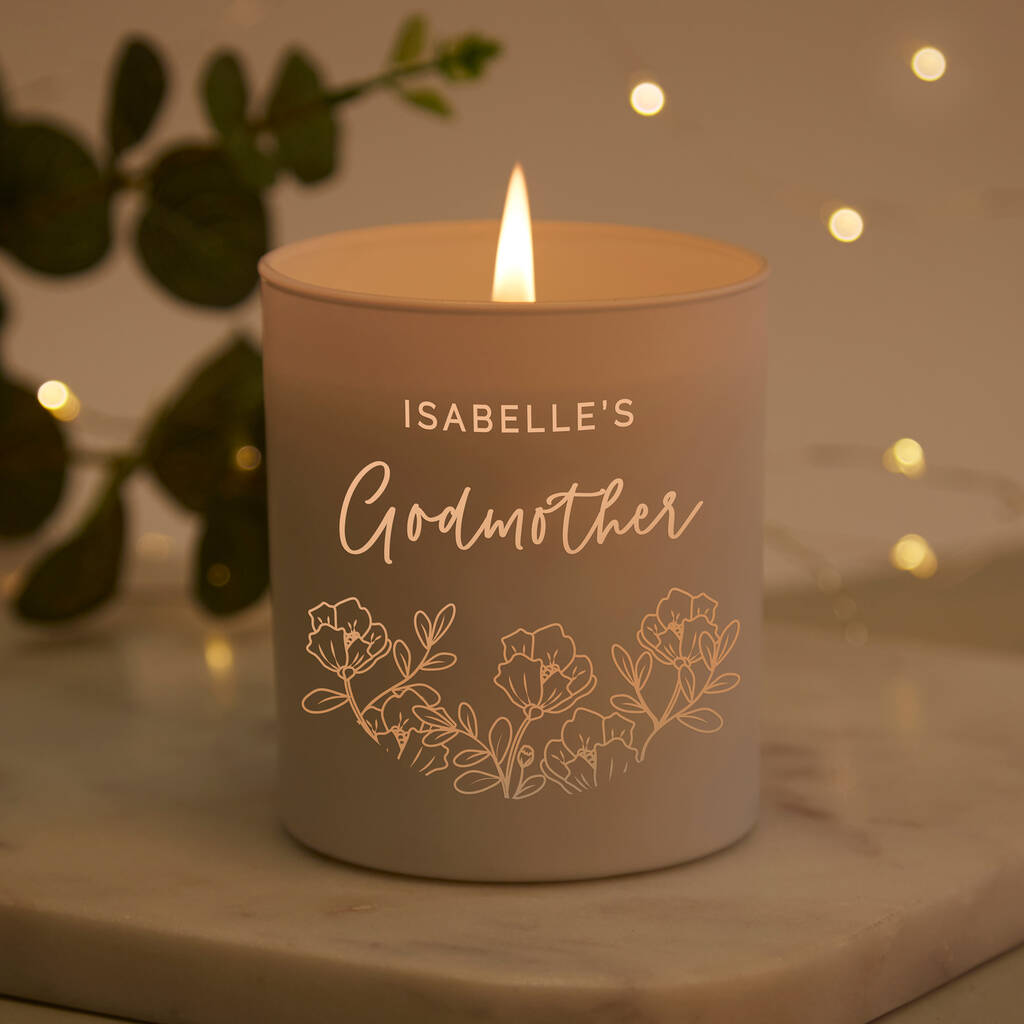 Personalised Godmother Engraved Candle By Kindred Fires