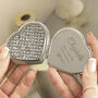 Personalised Swirl And Heart Diamante Heart Shaped Compact Mirror, thumbnail 3 of 4