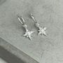 Sterling Silver Earrings Snowflake North Star Huggies, thumbnail 2 of 7