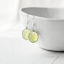 Lime Green Faceted Glass Earrings, thumbnail 2 of 6