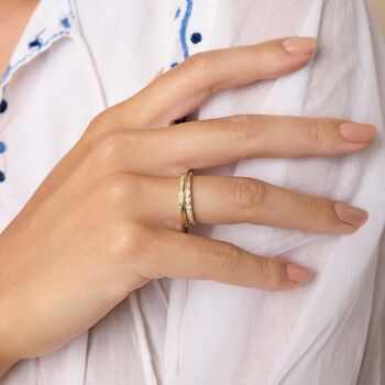 Dainty Silver And Brass Spinner Ring, 3 of 6