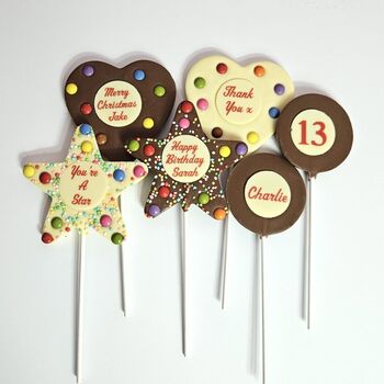 Three Personalised Chocolate Lollipops, 3 of 4