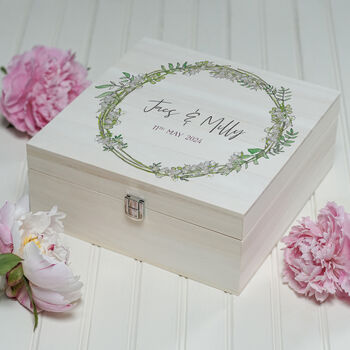 Personalised Birth Flower Wedding Memory Box, 2 of 4