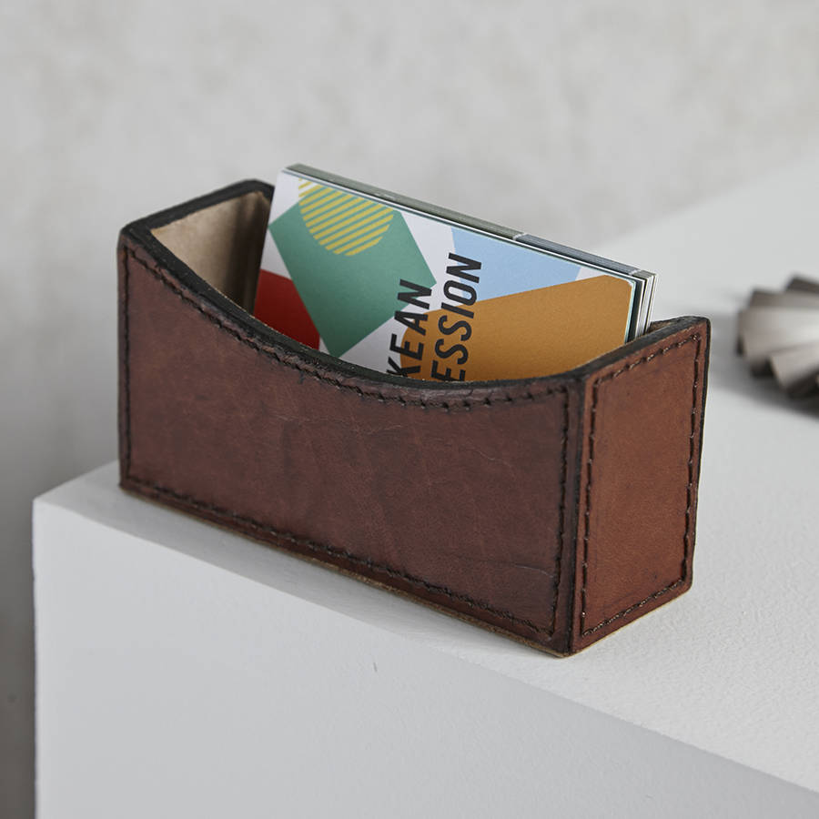 Leather Business Card Holder By Life Of Riley | notonthehighstreet.com