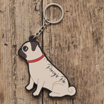 Pug Key Ring Personalisation Available, 2 of 4