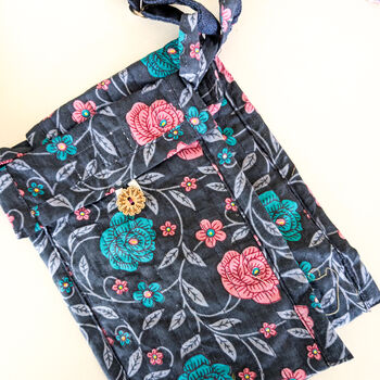 Block Print Mobile Phone Purse Fair Trade Crossbody Bag, 5 of 5