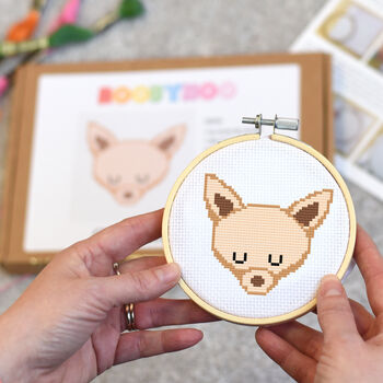 Dog Cross Stitch Kit Craft Decoration Letterbox, 4 of 8
