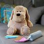 Puppy Zippy Soft Toy With Personalised Storage Bag, thumbnail 1 of 4