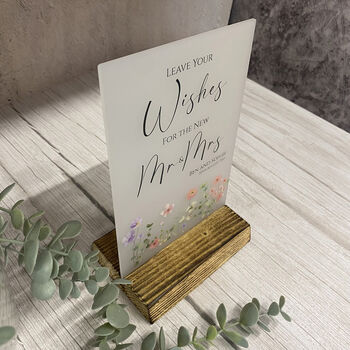 Floral Personalised Leave Your Wishes Sign Opaque, 3 of 6