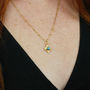 Clover Charm Necklace With Turquoise, thumbnail 1 of 2
