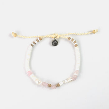 'Love Is Here' Natural Stone, Pearl And Shell Anklet, 9 of 9
