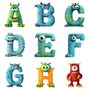 Personalised Monster Alphabet Children's Grey Teddy Bear 42cm, thumbnail 4 of 7