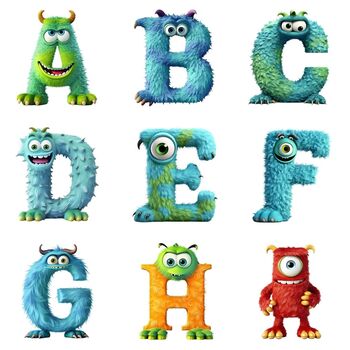 Personalised Monster Alphabet Children's Grey Teddy Bear 42cm, 4 of 7