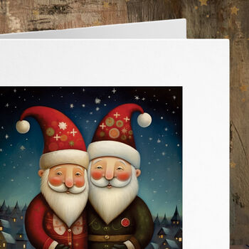 Gay Christmas Card, Two Santas Lgbt Pride, 2 of 3