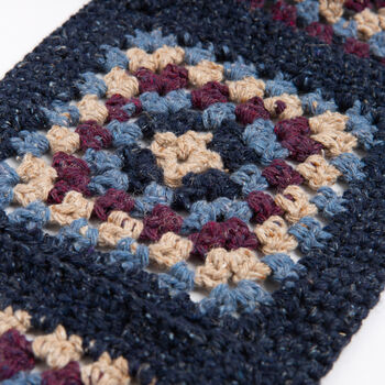 Granny Annie Squares Scarf Crochet Kit Moody Blues, 7 of 8
