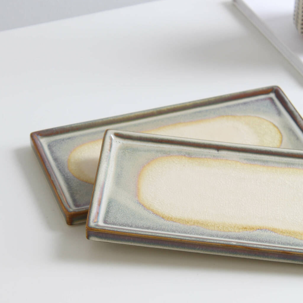 fossil green ceramic tray by marquis & dawe