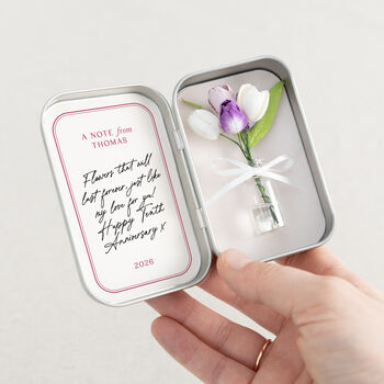 Forever Tulips Anniversary Keepsake In Mini Tin, 3 of 5