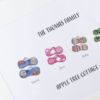 Personalised Flip Flop Family Print, 8 of 8