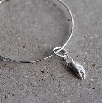 Sterling Silver Crab Claw Bangle, 3 of 6