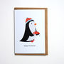 Retro Penguin Arctic Christmas Card, thumbnail 2 of 2