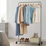 Rolling Clothes Rack With Shelf And Lockable Wheels, thumbnail 5 of 12