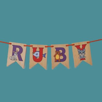 Wooden Animal ' Bunting Letters', 2 of 4