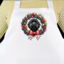 Dog Christmas Wreath Personalised Apron. Multiple Breeds And Colour Options, thumbnail 6 of 12