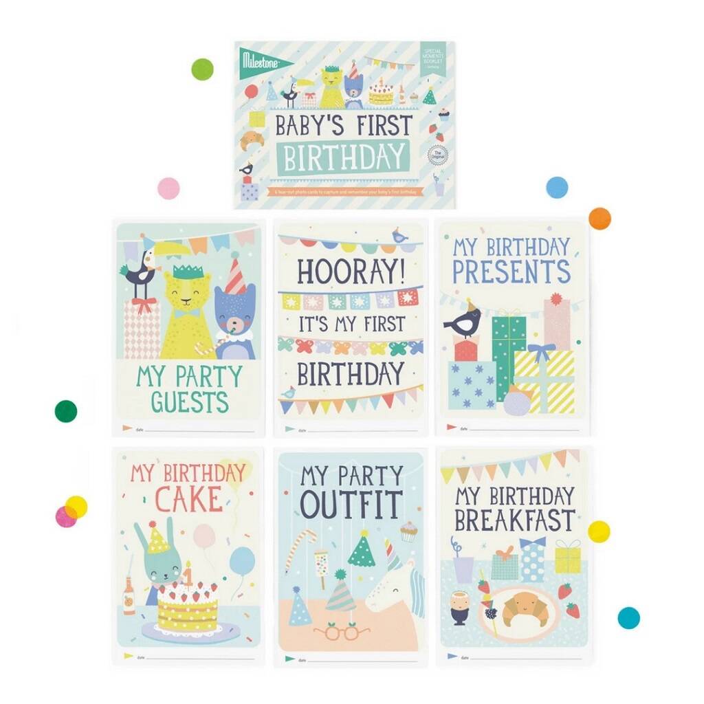 Image of Baby's First Birthday Milestone Cards