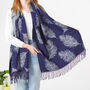 Cashmere Feather Print Scarf, thumbnail 8 of 8