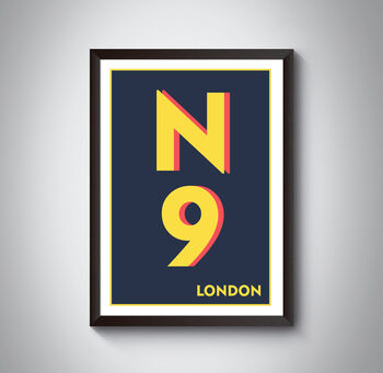 N9 Edmonton London Postcode Typography Print, 9 of 10