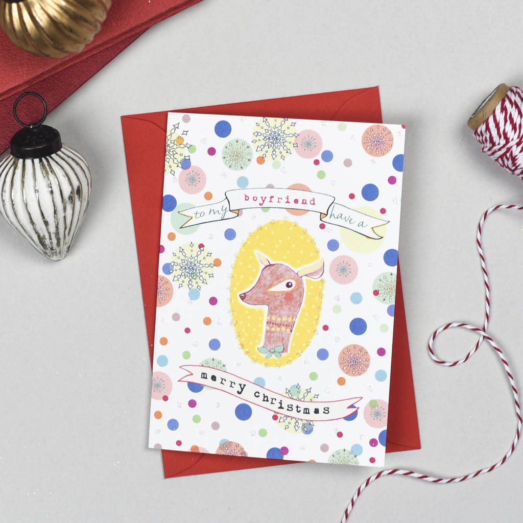 'To My Boyfriend' Christmas Card By Fay's Studio