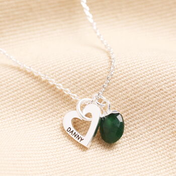 Personalised Heart And Bail Or Star Birthstone Charm Necklace, 4 of 9