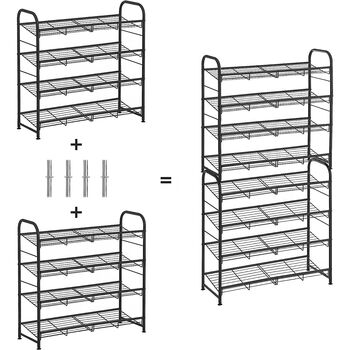 Four Tier Shoe Rack Stackable Storage Organiser Shelves, 7 of 7