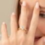 Two Ct Oval Solitaire Moissanite Engagement Ring With Pavé Band, thumbnail 9 of 9