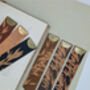 Personalised Bamboo Print Leather And Brass Bookmark, thumbnail 3 of 7