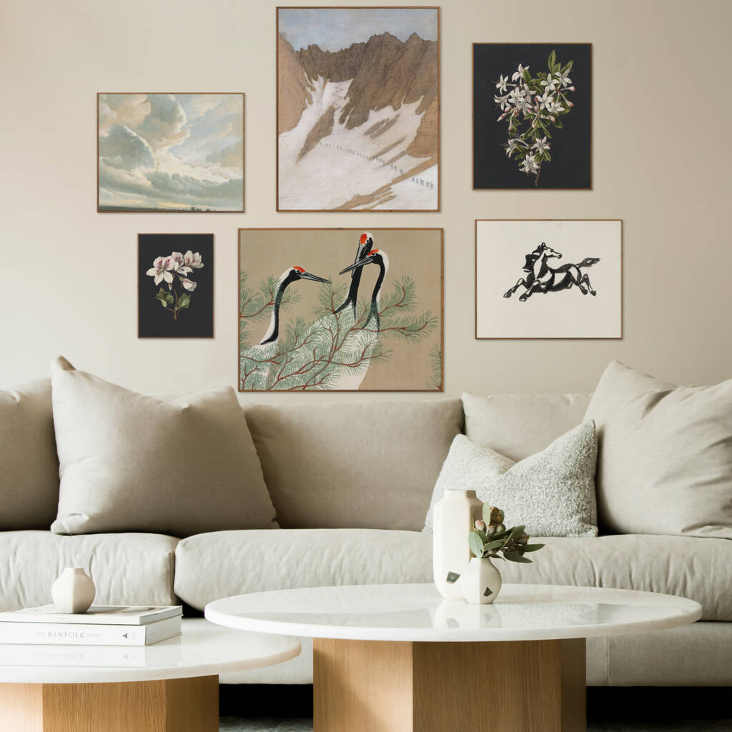Neutral Gallery Wall Art Set With Vintage Art Prints, 1 of 11