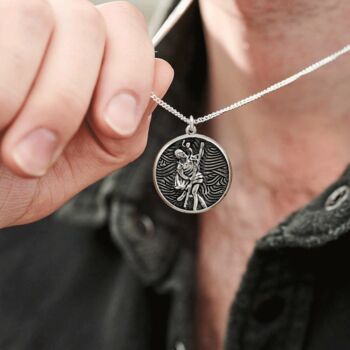 Storm Guardian Silver St. Christopher Necklace, 2 of 12
