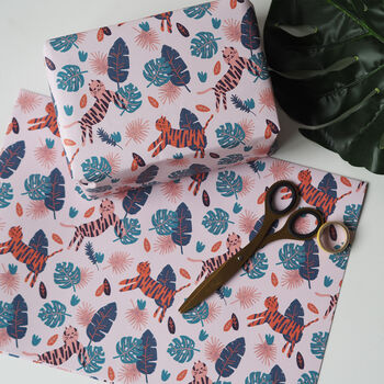 Dancing Tigers Luxury Wrapping Paper, 2 of 5