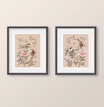 Birds And Butterfly Chinoiserie Art Prints Duo, 8 of 8
