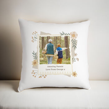 Personalised Wildflowers Photo Cushion, 3 of 5